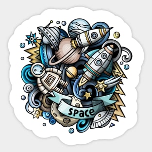 Adventure Explore Space Galaxy Sticker